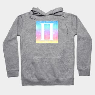 Gemini Horoscope Zodiac Unicorn Sparkle Square Monogram Hoodie